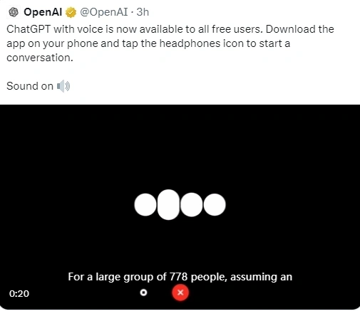 ChatGPT语音功能全面开放，无需付费即可使用