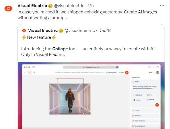 AI图像生成工具Visual Electric发布新功能：多张图像组合重绘