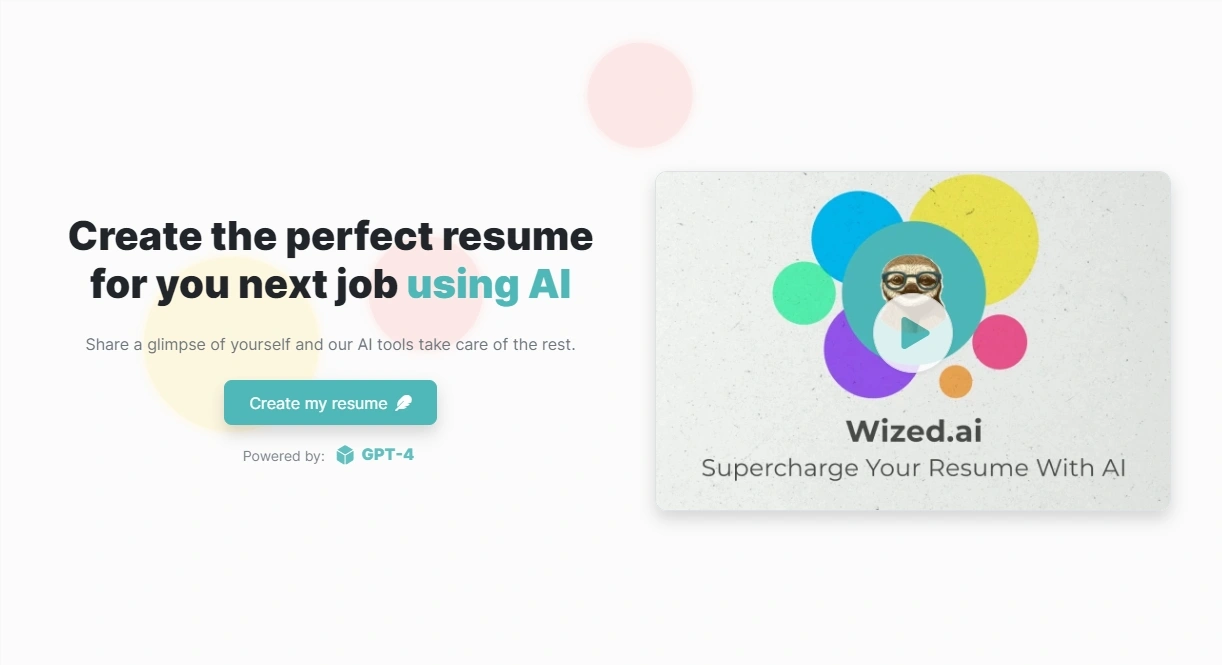 Wized.AI：借助GPT-4等先进AI技术，自动生成个性化简历