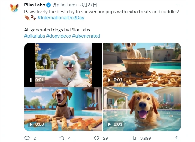 Pika Labs：用AI一句话生成超萌猫片