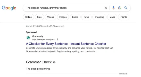谷歌搜索引擎发布AI语法检查器，能够纠正错误句子