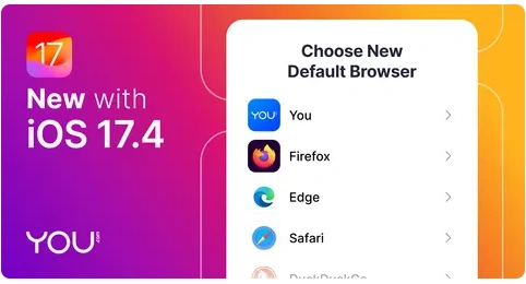 You.com AI搜索与浏览应用全新升级，已成为iOS17.4欧盟用户的默认浏览器之一